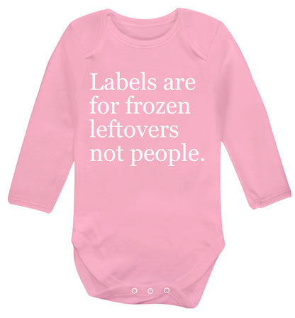 Labels are for frozen leftovers not people. Baby Vest long sleeved pale pink 6-12 months