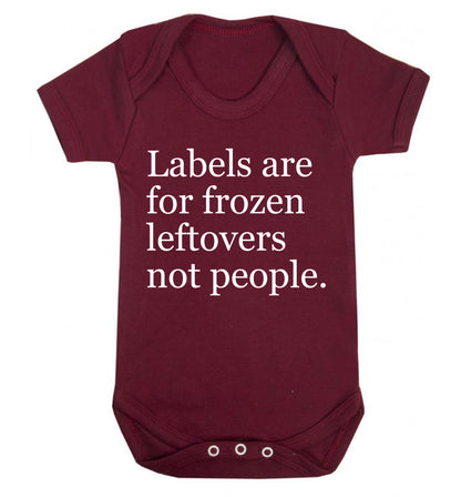 Labels are for frozen leftovers not people. Baby Vest maroon 18-24 months
