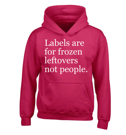 Labels are for frozen leftovers not people. children's pink hoodie 12-13 Years