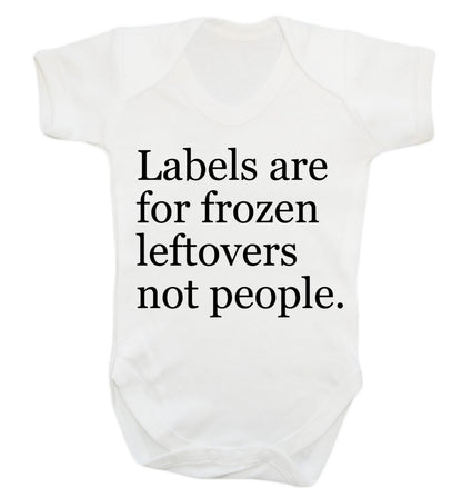 Labels are for frozen leftovers not people. Baby Vest white 18-24 months
