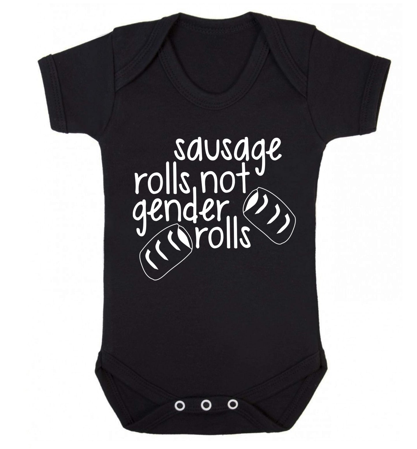 Sausage rolls not gender rolls Baby Vest black 18-24 months