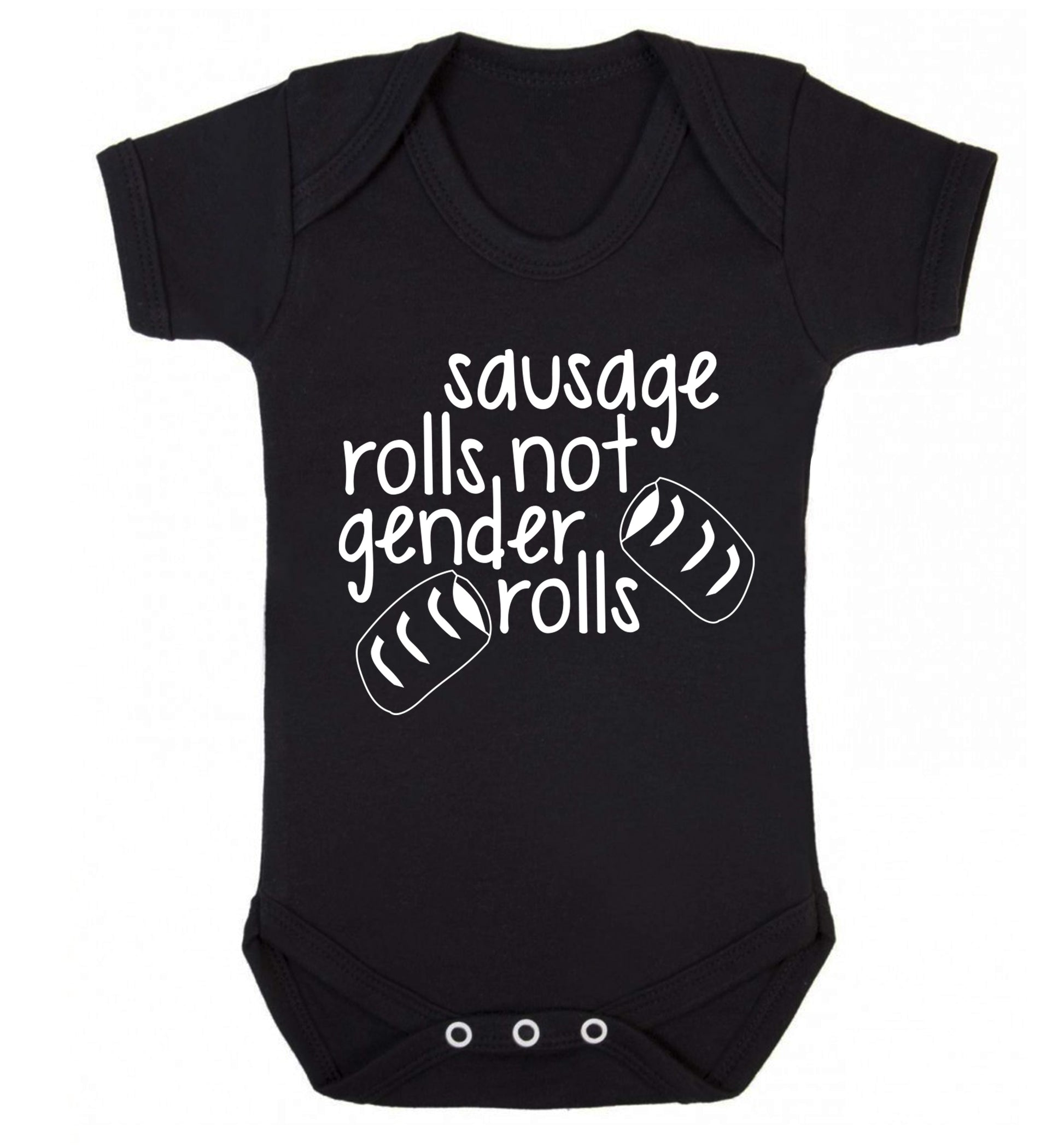 Sausage rolls not gender rolls Baby Vest black 18-24 months