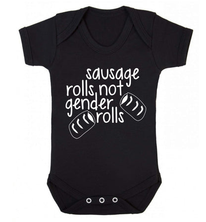 Sausage rolls not gender rolls Baby Vest black 18-24 months