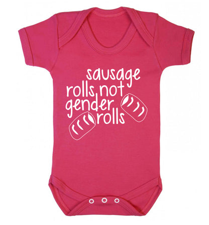 Sausage rolls not gender rolls Baby Vest dark pink 18-24 months