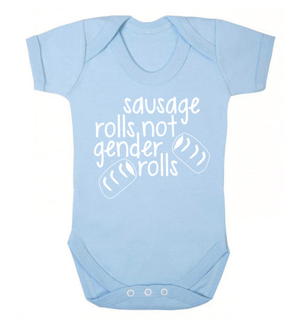 Sausage rolls not gender rolls Baby Vest pale blue 18-24 months