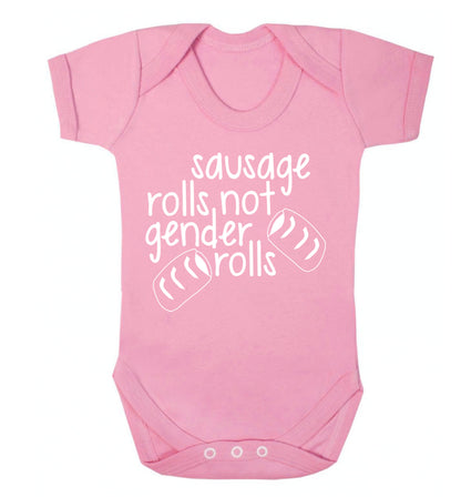 Sausage rolls not gender rolls Baby Vest pale pink 18-24 months