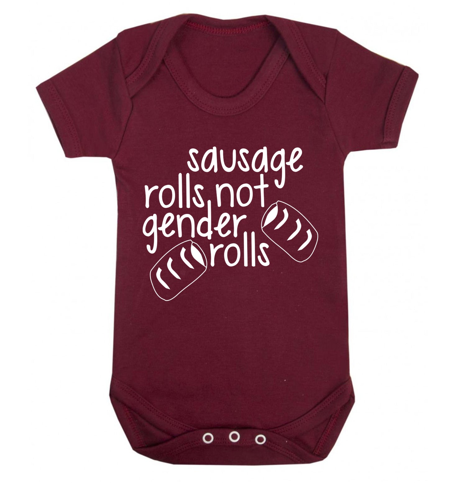Sausage rolls not gender rolls Baby Vest maroon 18-24 months
