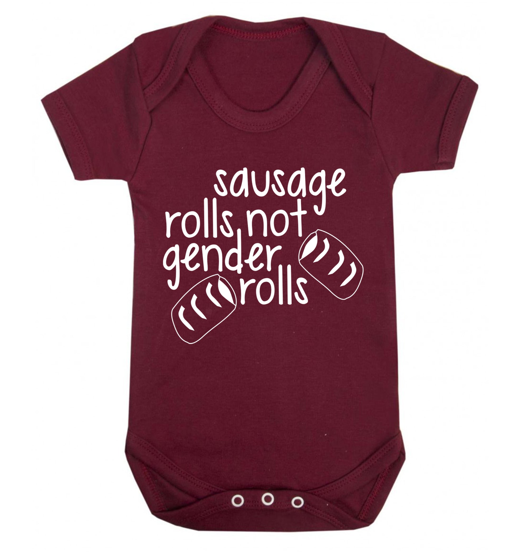 Sausage rolls not gender rolls Baby Vest maroon 18-24 months