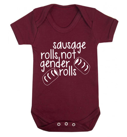 Sausage rolls not gender rolls Baby Vest maroon 18-24 months