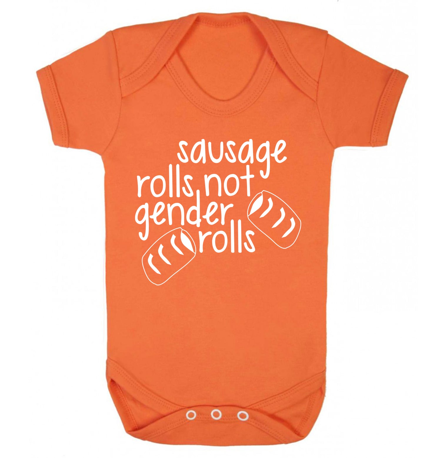Sausage rolls not gender rolls Baby Vest orange 18-24 months