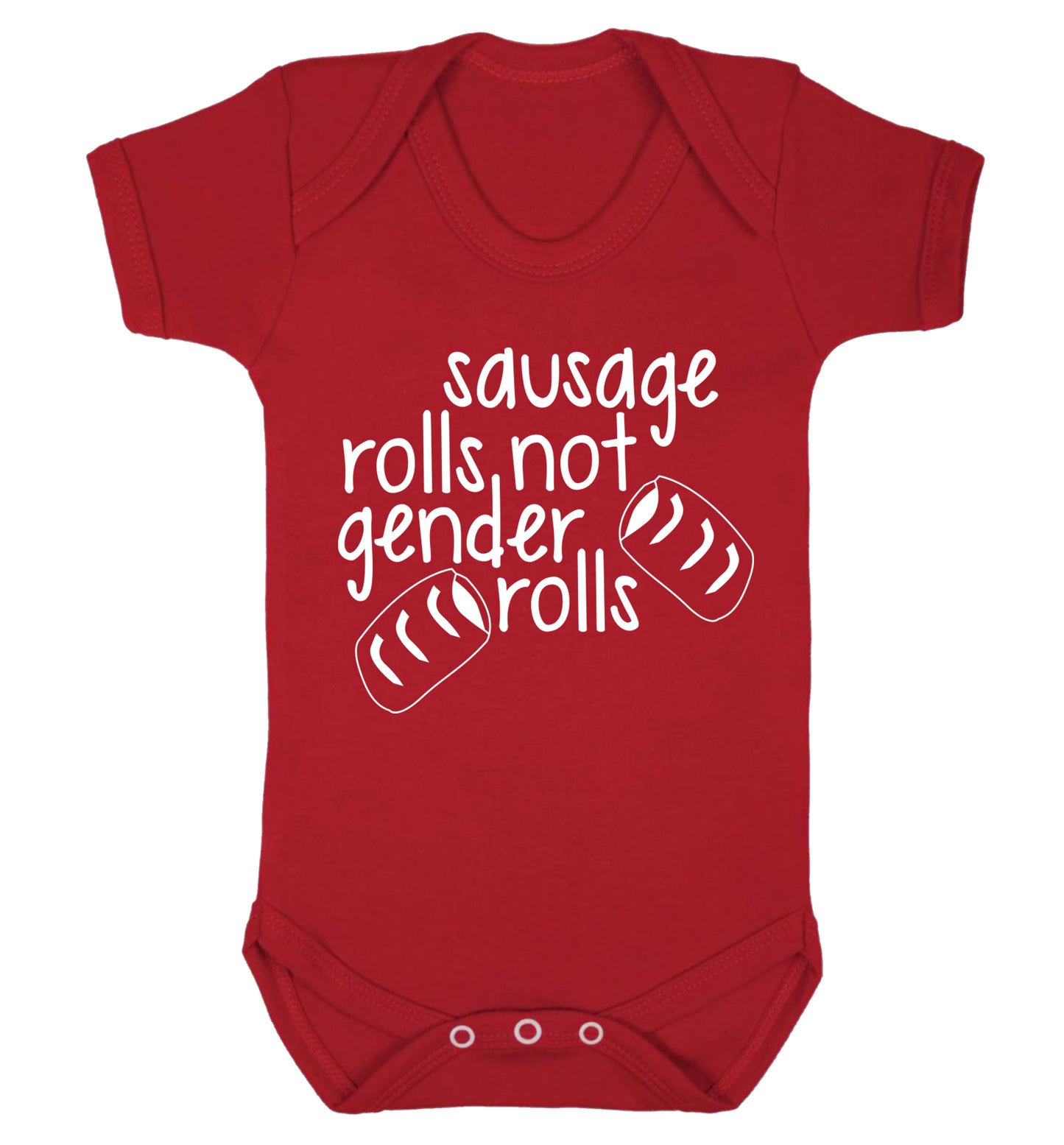 Sausage rolls not gender rolls Baby Vest red 18-24 months