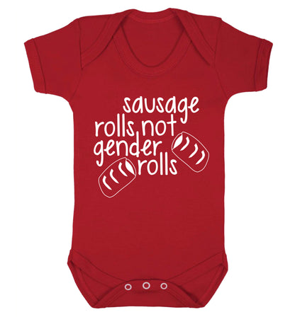 Sausage rolls not gender rolls Baby Vest red 18-24 months