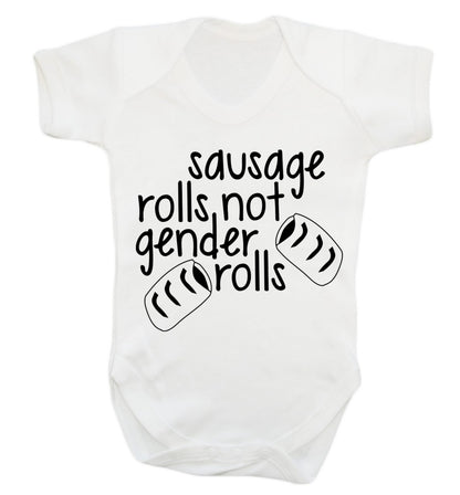 Sausage rolls not gender rolls Baby Vest white 18-24 months