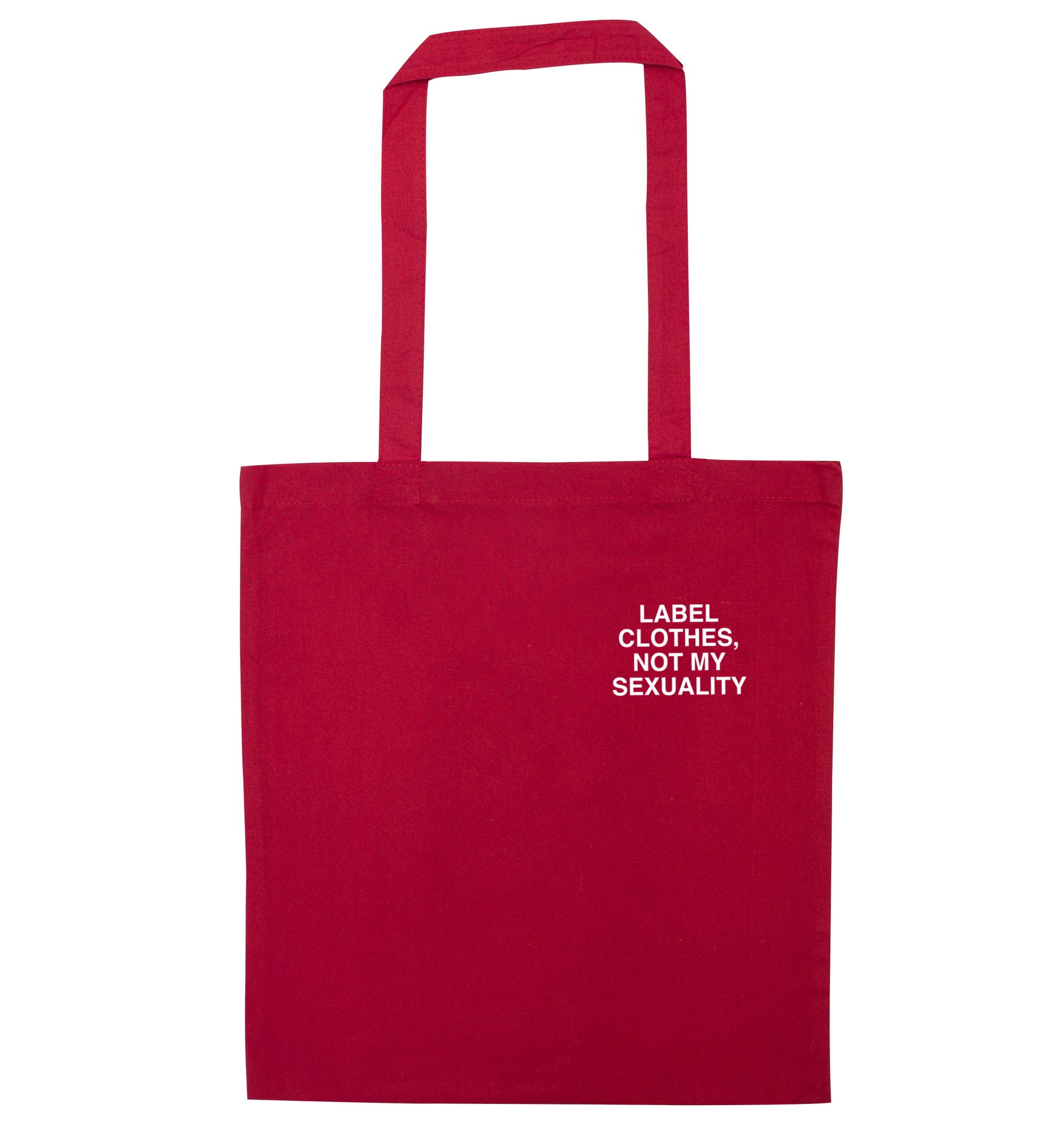 Label clothes not my sexuality pocket design red tote bag