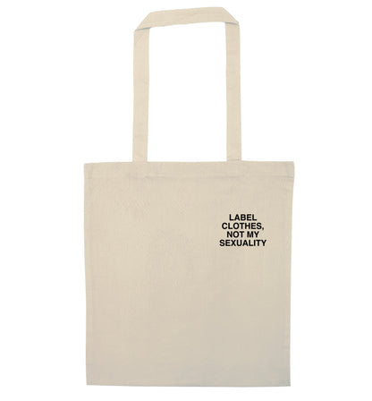 Label clothes not my sexuality pocket design natural tote bag