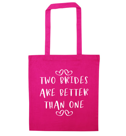 Two brides are better than one pink tote bag