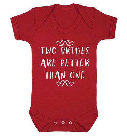 Two brides are better than one baby vest red 18-24 months