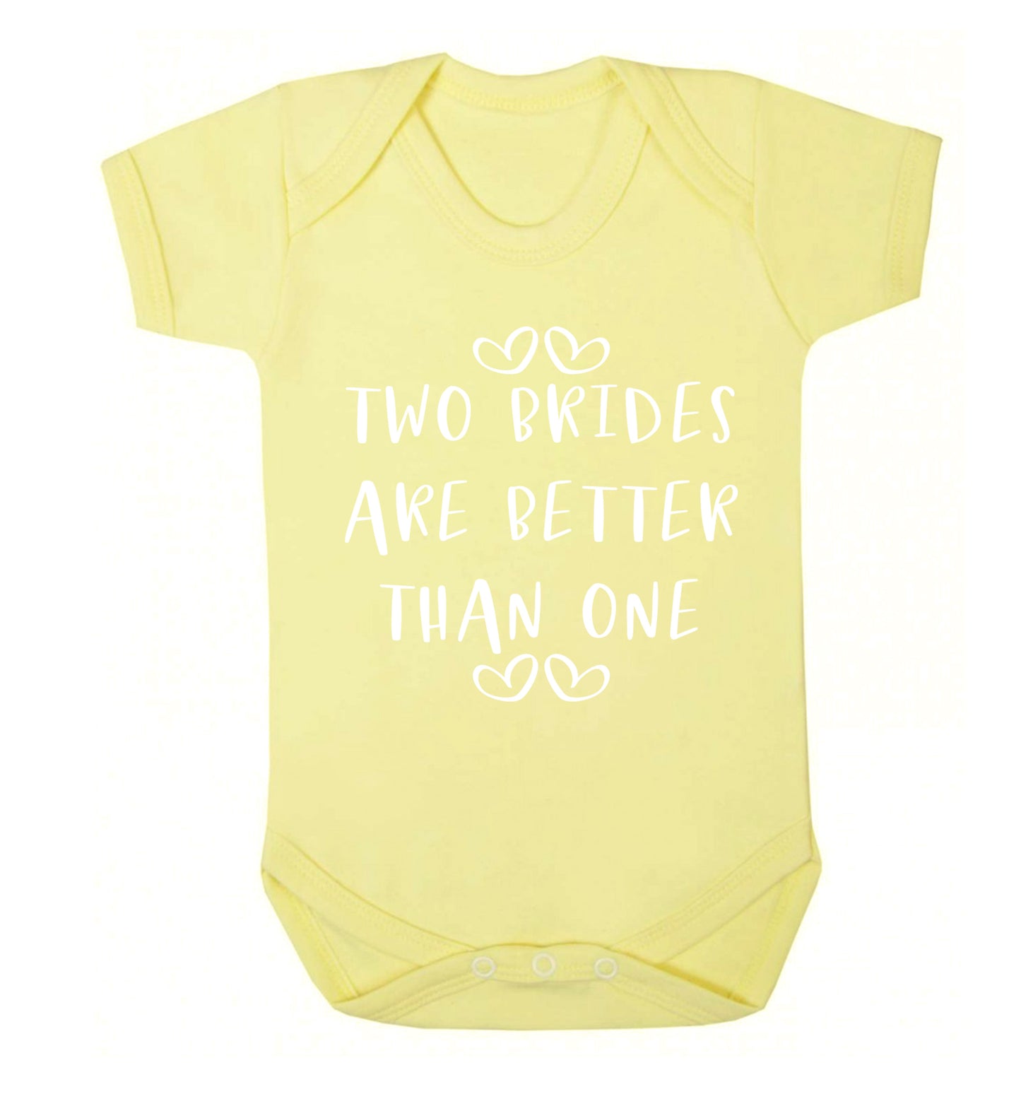 Two brides are better than one baby vest pale yellow 18-24 months