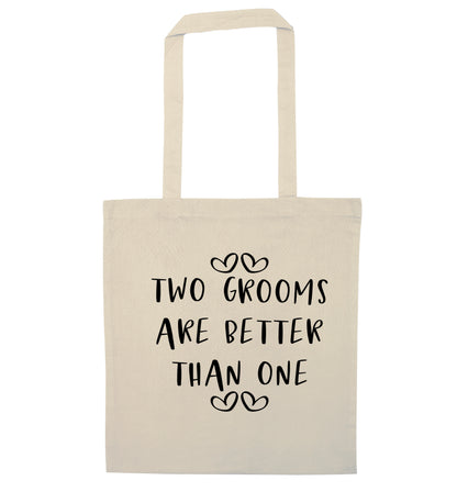 Two grooms are better than one natural tote bag
