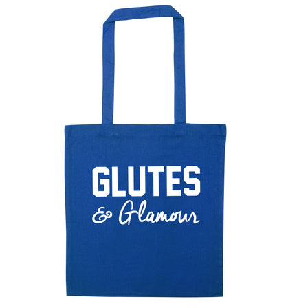 Glutes and glamour blue tote bag