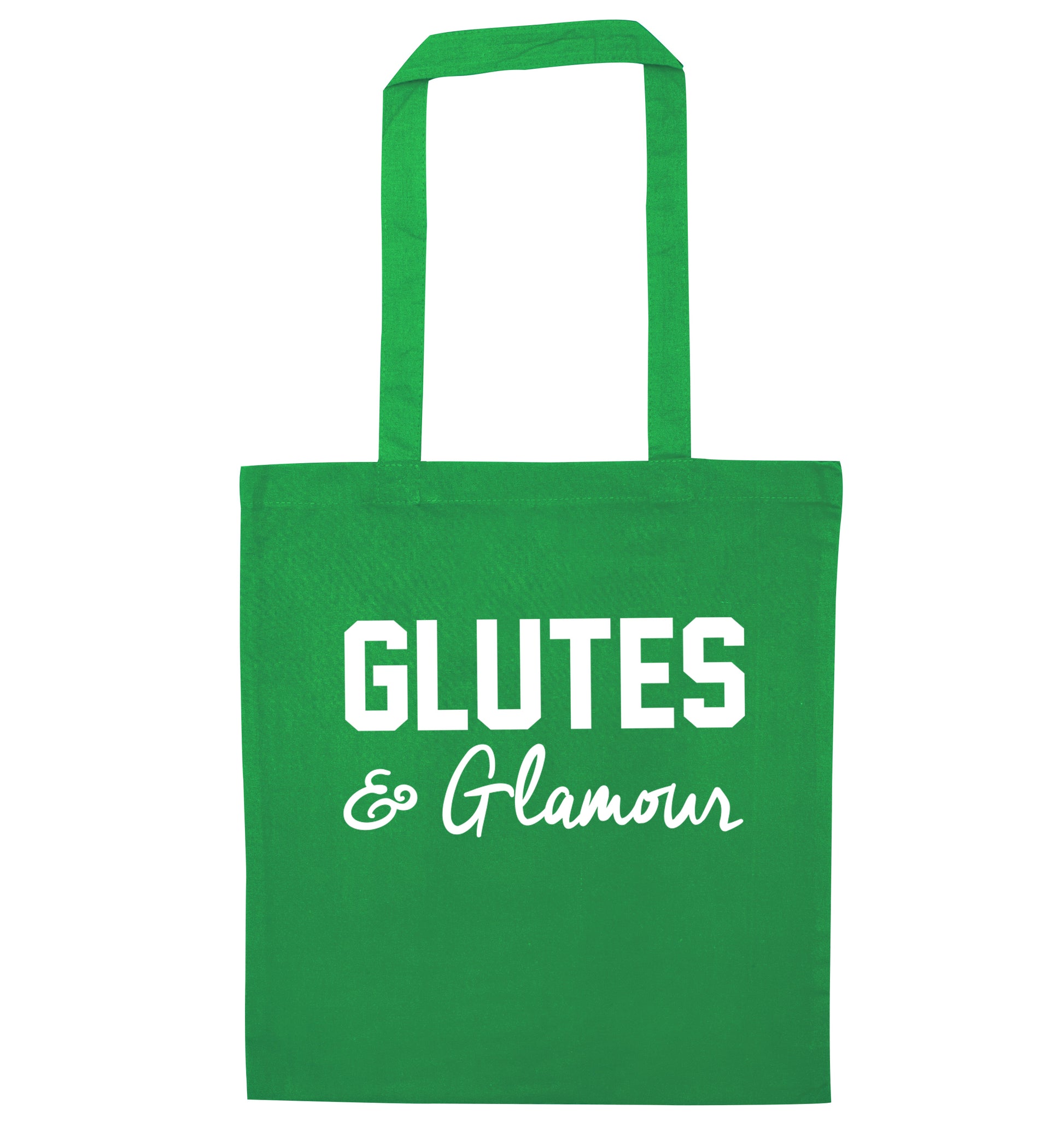Glutes and glamour green tote bag