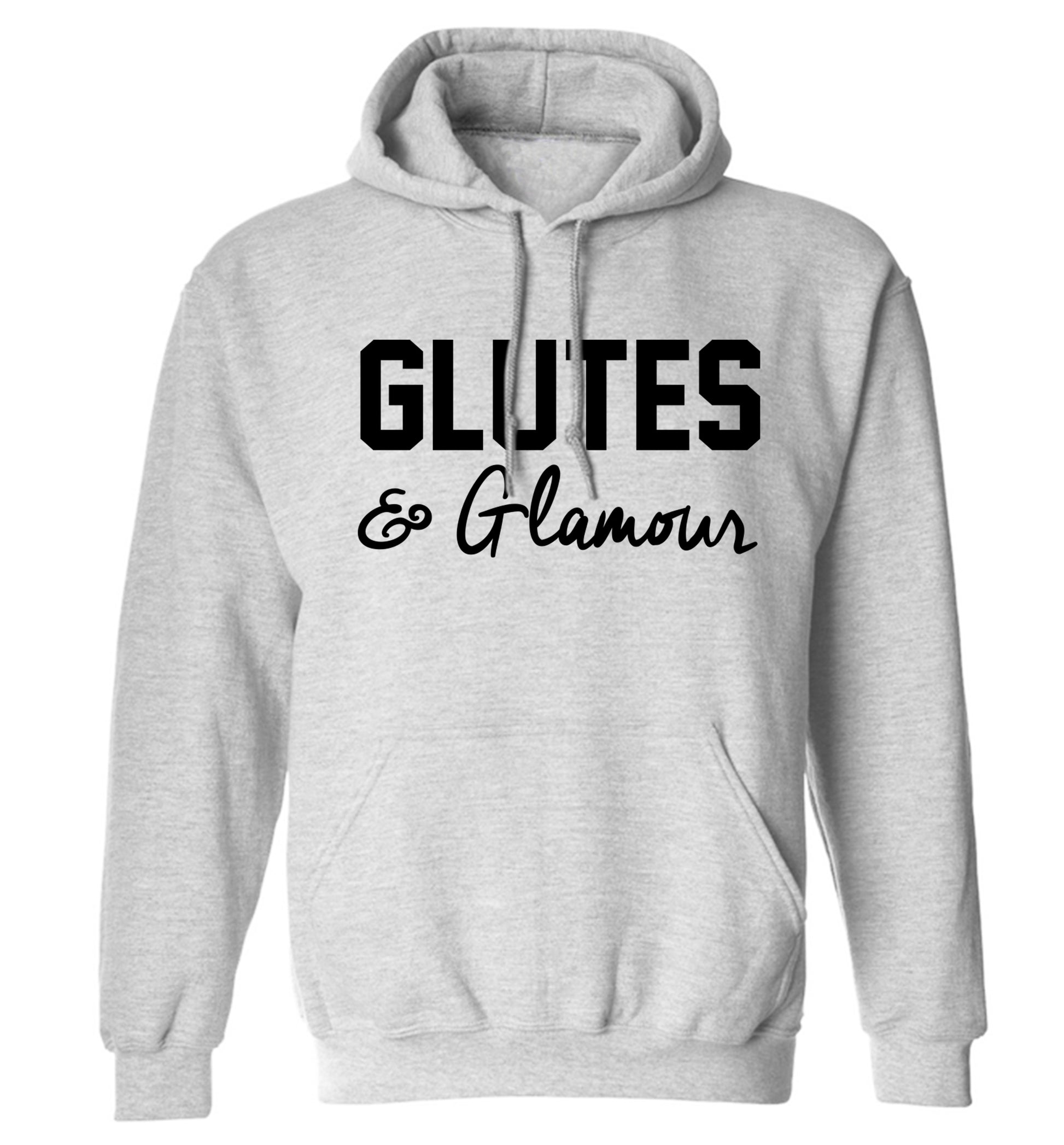 Glutes and glamour adults unisex grey hoodie 2XL