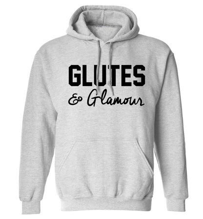 Glutes and glamour adults unisex grey hoodie 2XL