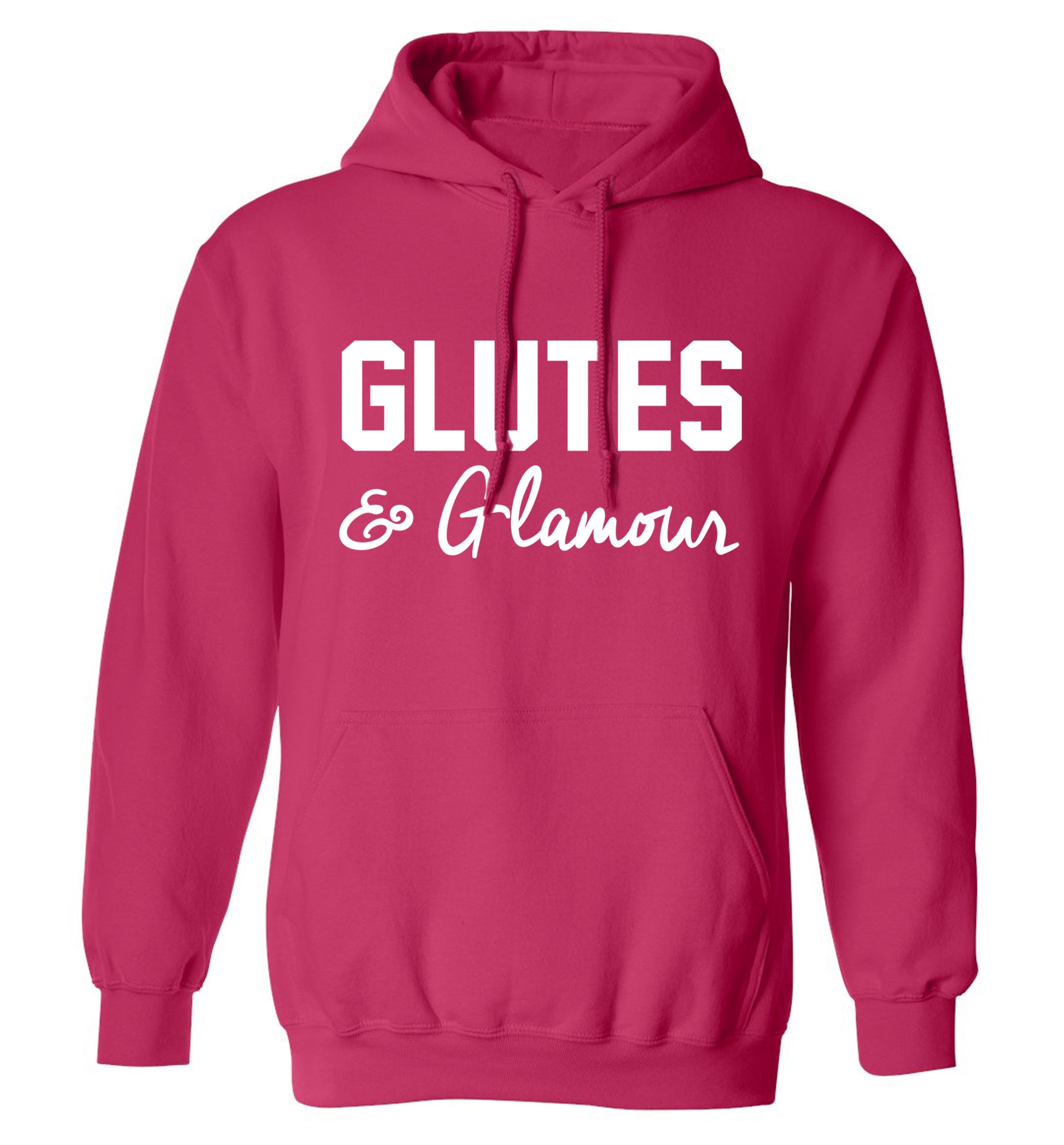 Glutes and glamour adults unisex pink hoodie 2XL