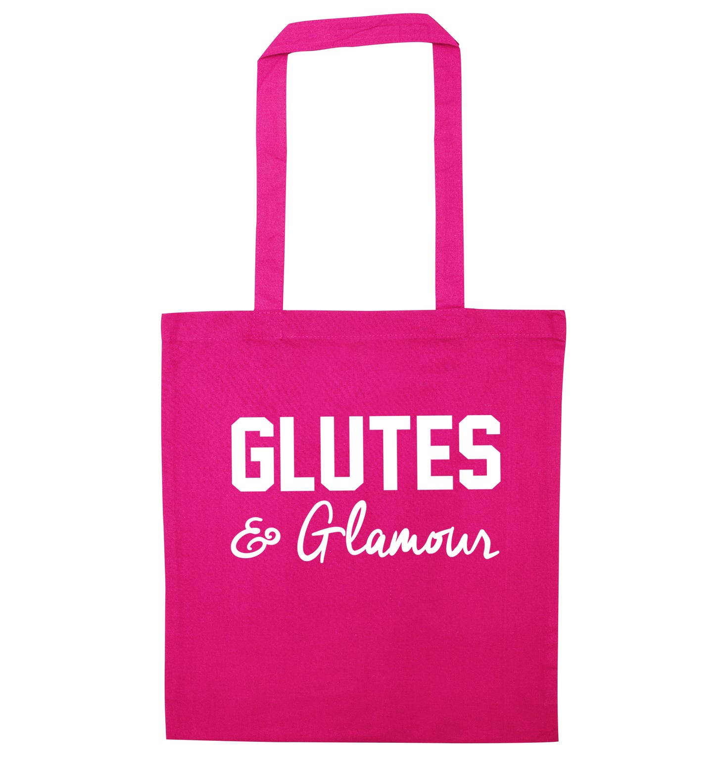 Glutes and glamour pink tote bag
