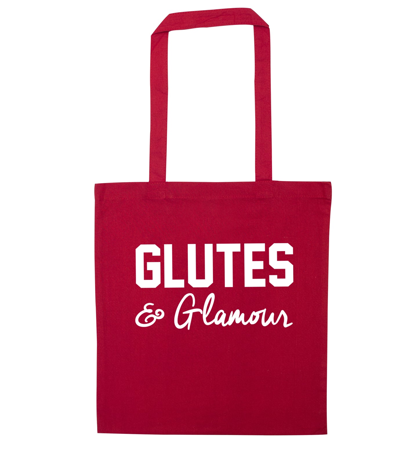 Glutes and glamour red tote bag