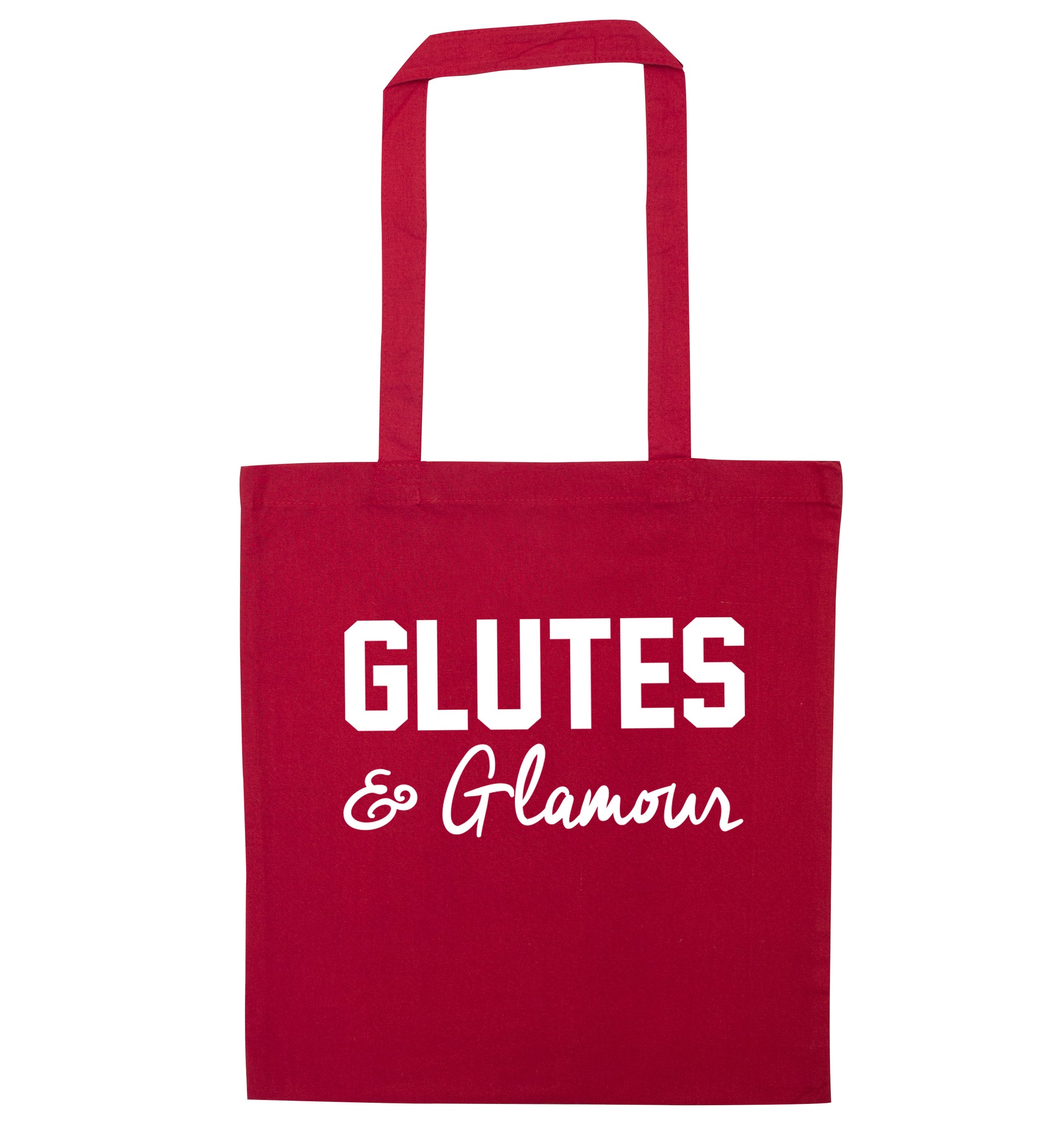 Glutes and glamour red tote bag