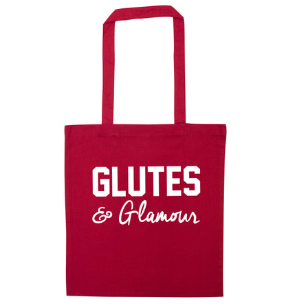 Glutes and glamour red tote bag