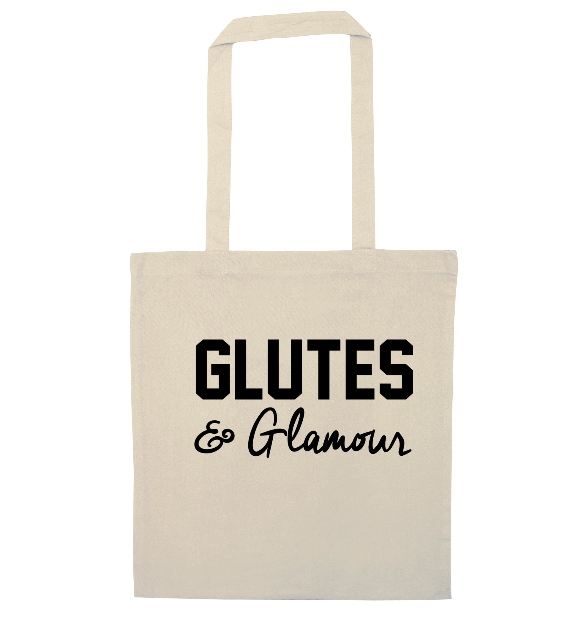 Glutes and glamour natural tote bag