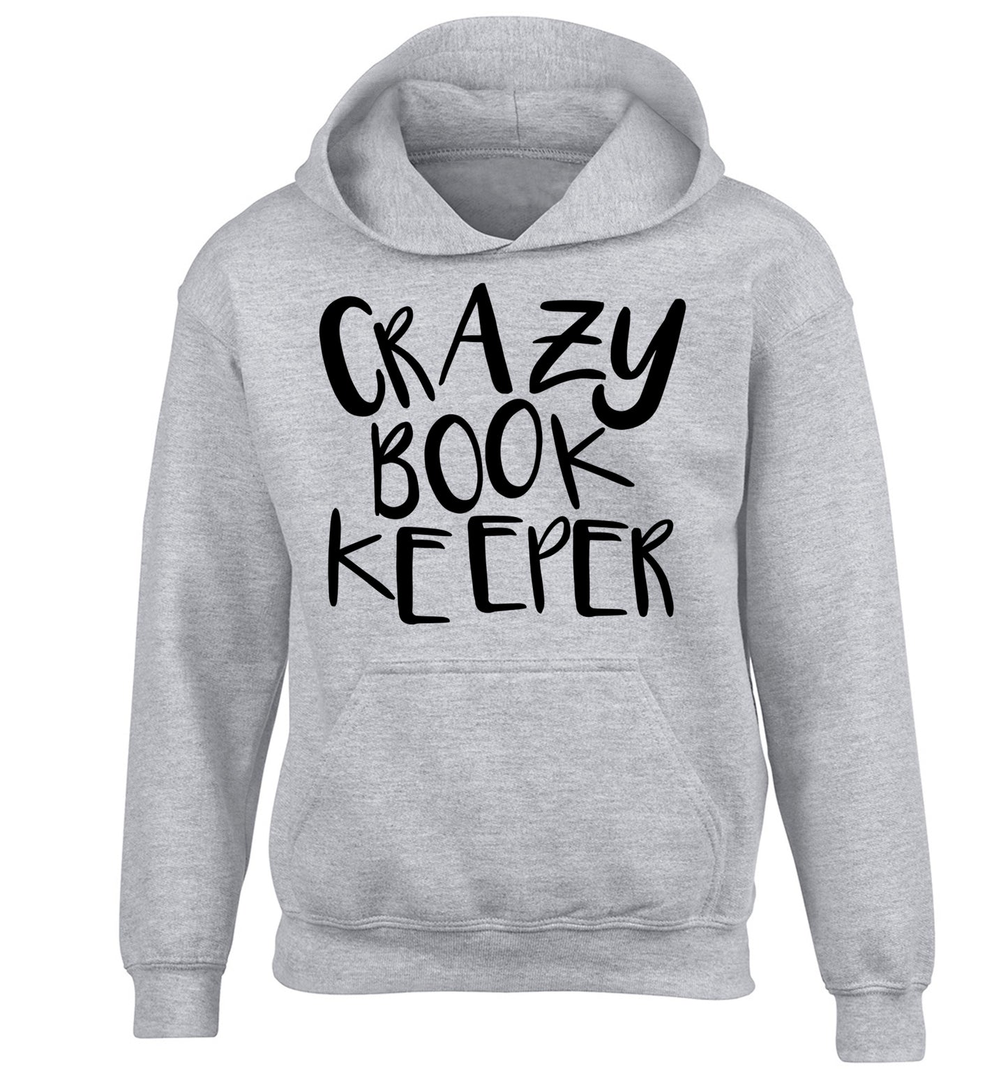 Crazy bookkeeper children's grey hoodie 12-13 Years