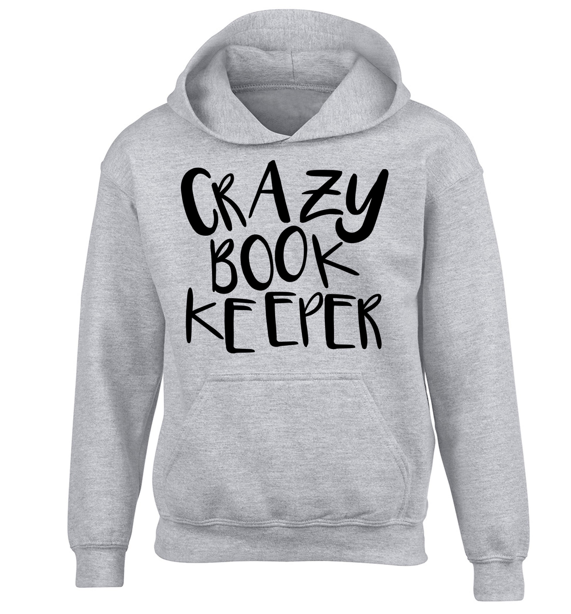 Crazy bookkeeper children's grey hoodie 12-13 Years