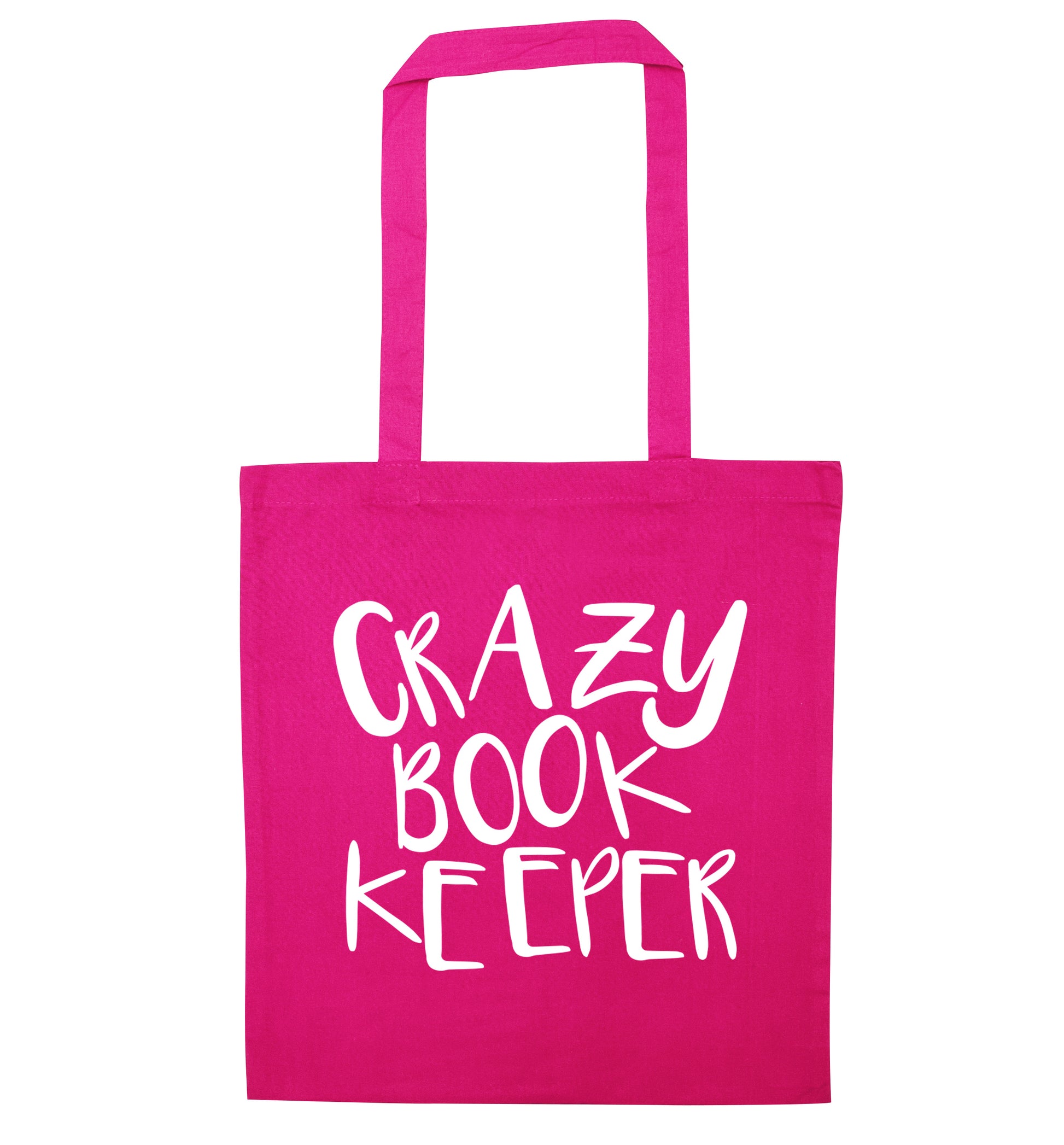 Crazy bookkeeper pink tote bag