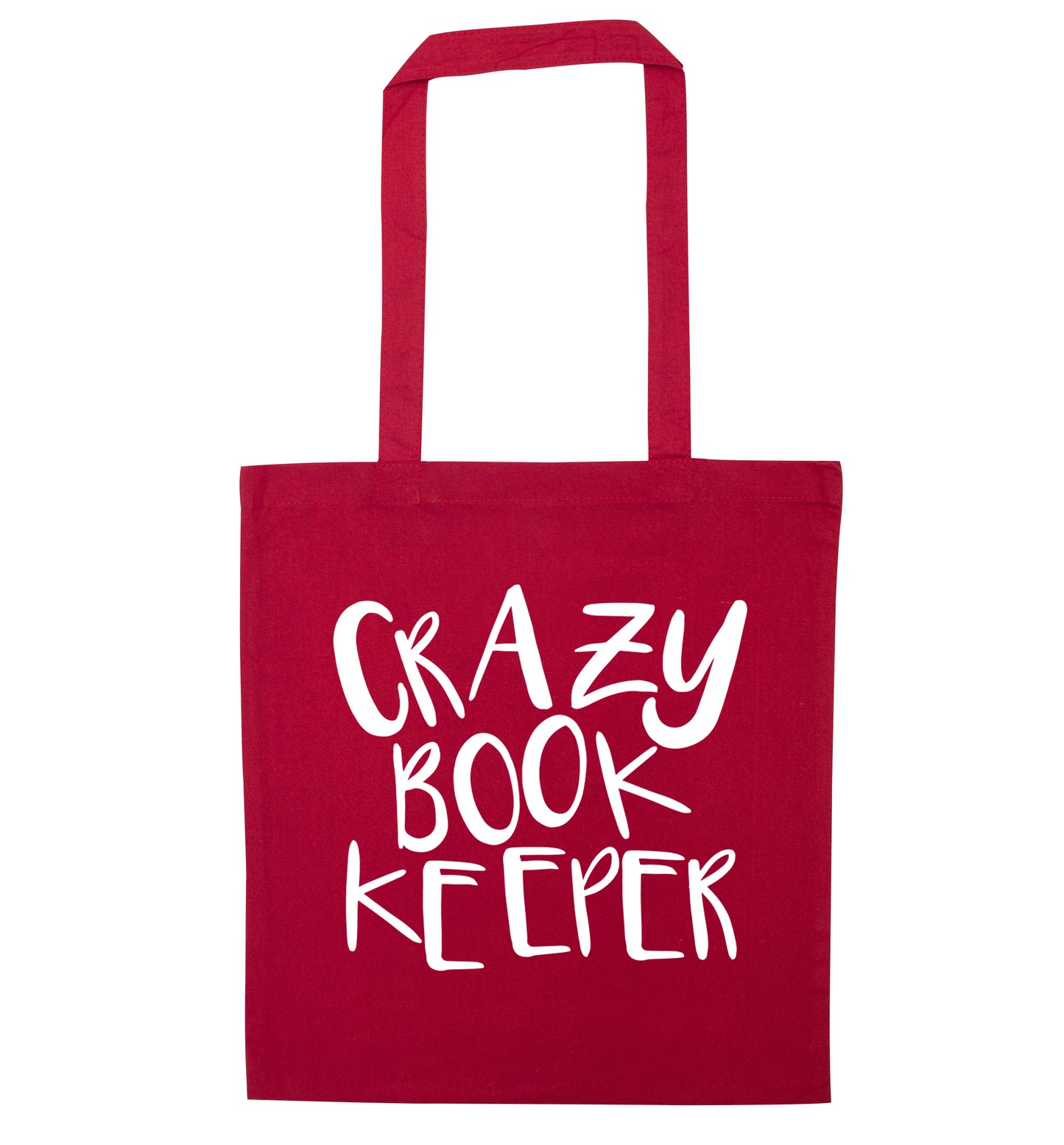 Crazy bookkeeper red tote bag