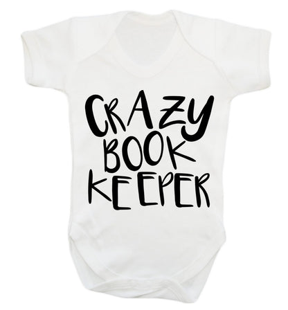 Crazy bookkeeper Baby Vest white 18-24 months