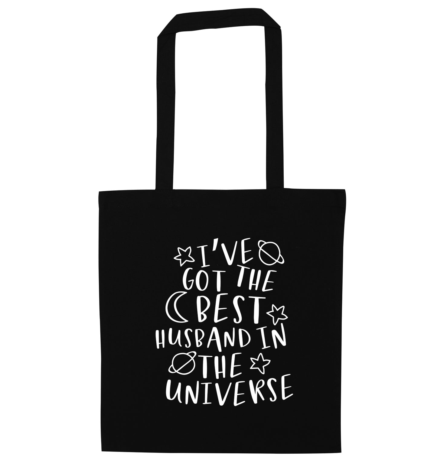 I've got the best husband in the universe black tote bag