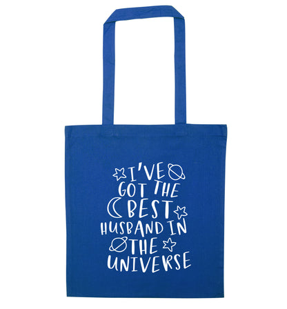 I've got the best husband in the universe blue tote bag