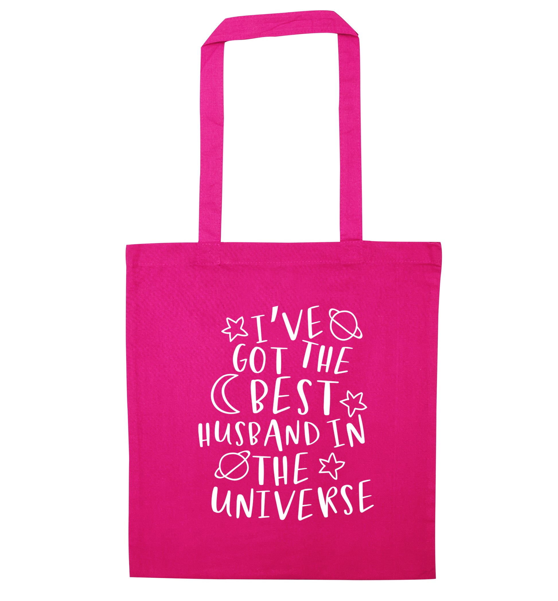 I've got the best husband in the universe pink tote bag