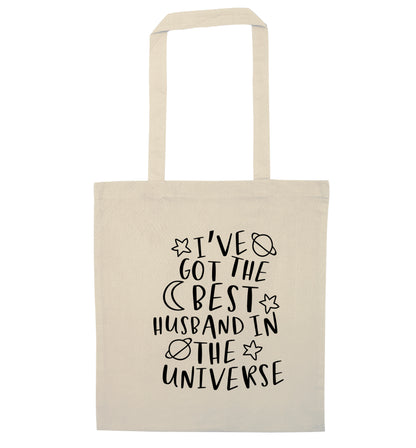 I've got the best husband in the universe natural tote bag