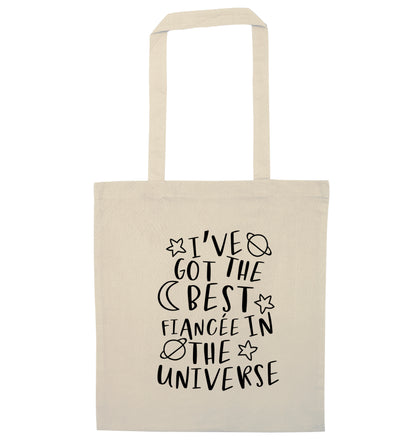I've got the best fiancee in the universe natural tote bag