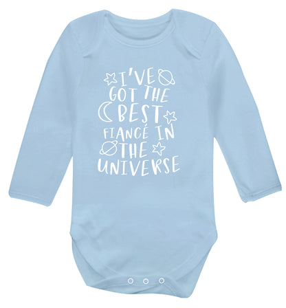 I've got the best fiance in the universe Baby Vest long sleeved pale blue 6-12 months