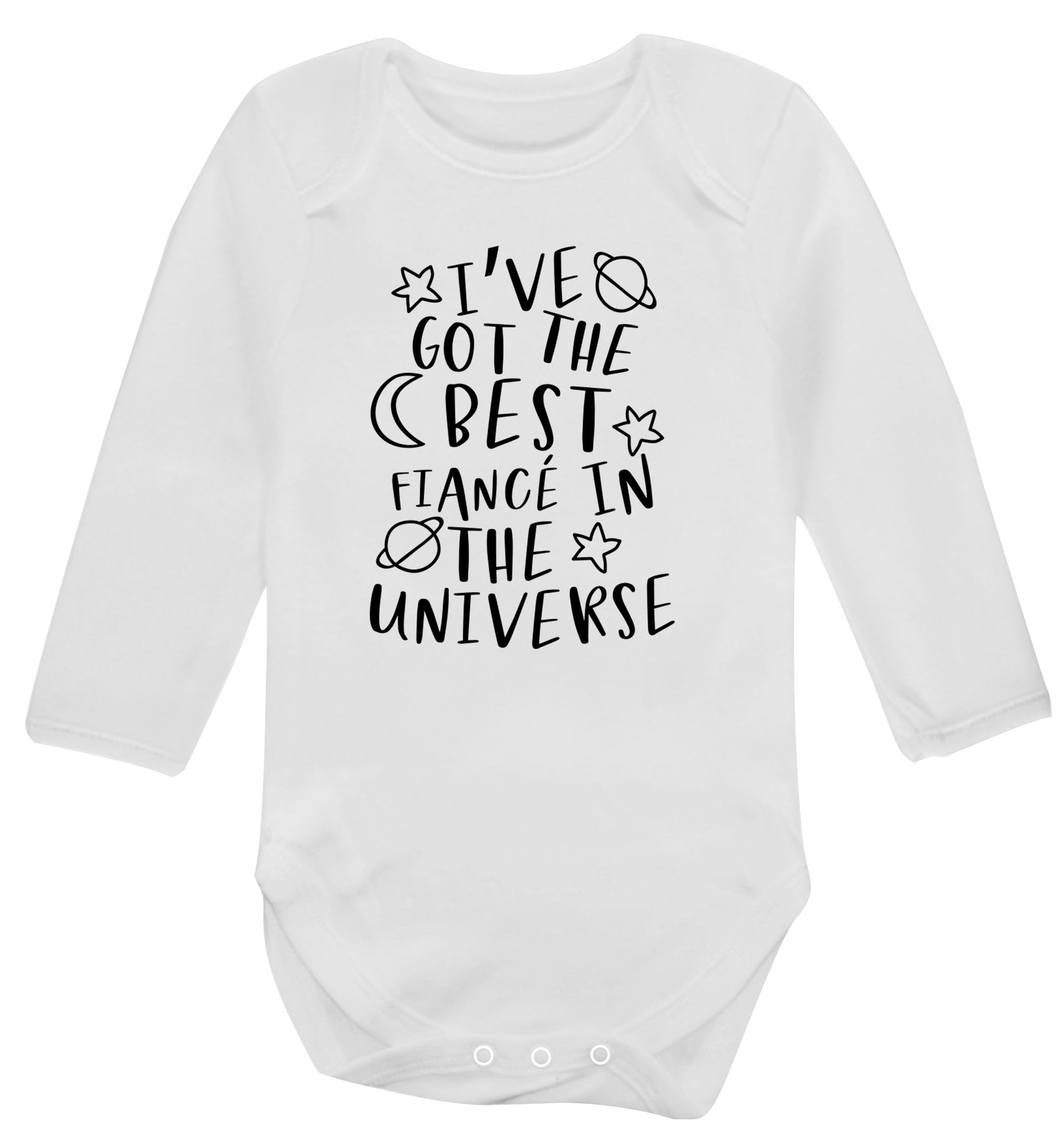 I've got the best fiance in the universe Baby Vest long sleeved white 6-12 months