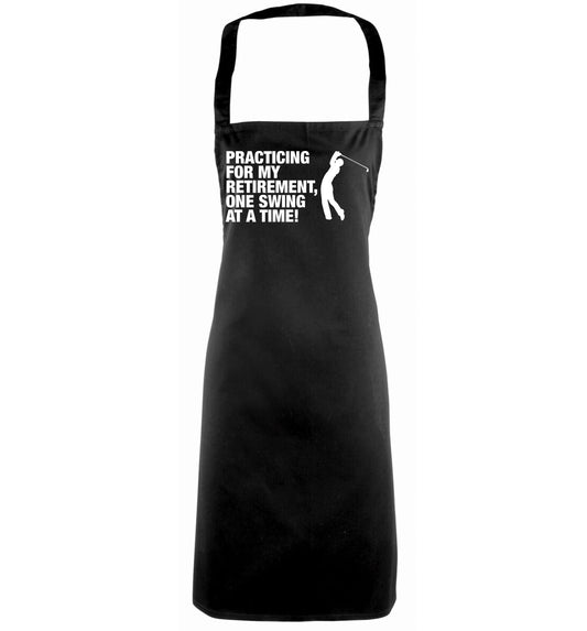 Practicing for my retirement one swing at a time black apron
