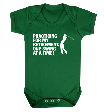 Practicing for my retirement one swing at a time Baby Vest green 18-24 months
