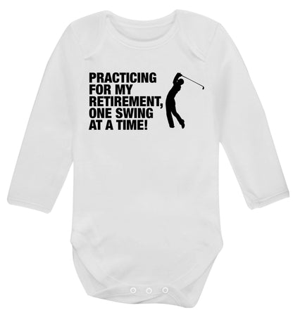 Practicing for my retirement one swing at a time Baby Vest long sleeved white 6-12 months