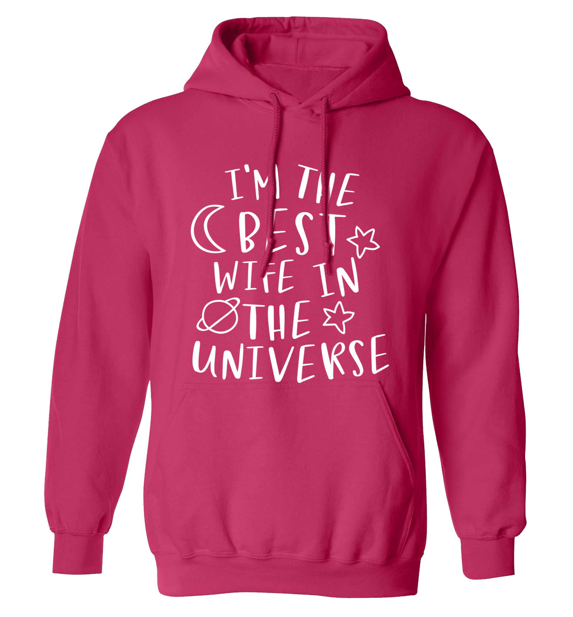 I'm the best wife in the universe adults unisex pink hoodie 2XL
