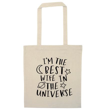 I'm the best wife in the universe natural tote bag